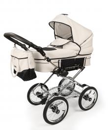 Детская коляска для новорожденных Amigos Perfect Classic Chrome Эко Кожа