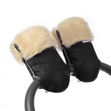 Муфта-рукавички для коляски Esspero Double Leatherette (Натуральная шерсть)