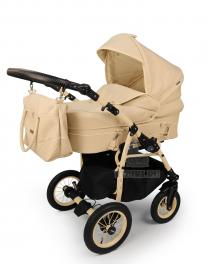 Детская коляска для новорожденных Amigos Perfect Cream Эко Кожа