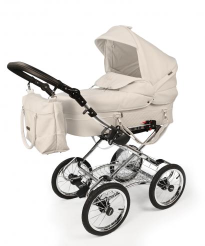 Детская коляска для новорожденных Amigos Perfect Classic Cream Эко Кожа