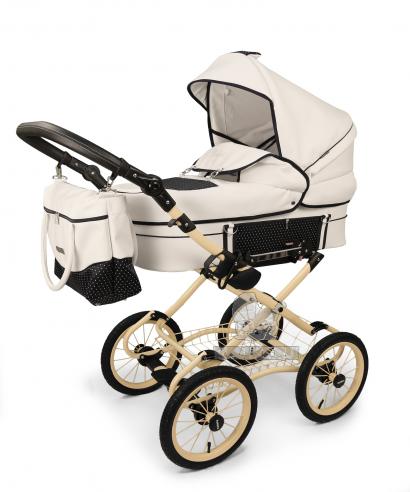 Детская коляска для новорожденных Amigos Perfect Classic Cream Эко Кожа
