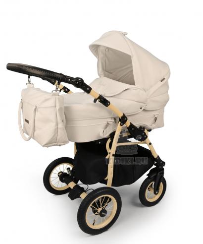 Детская коляска для новорожденных Amigos Perfect Cream Эко Кожа